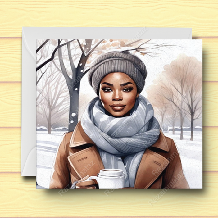 Black Woman Q Christmas Card